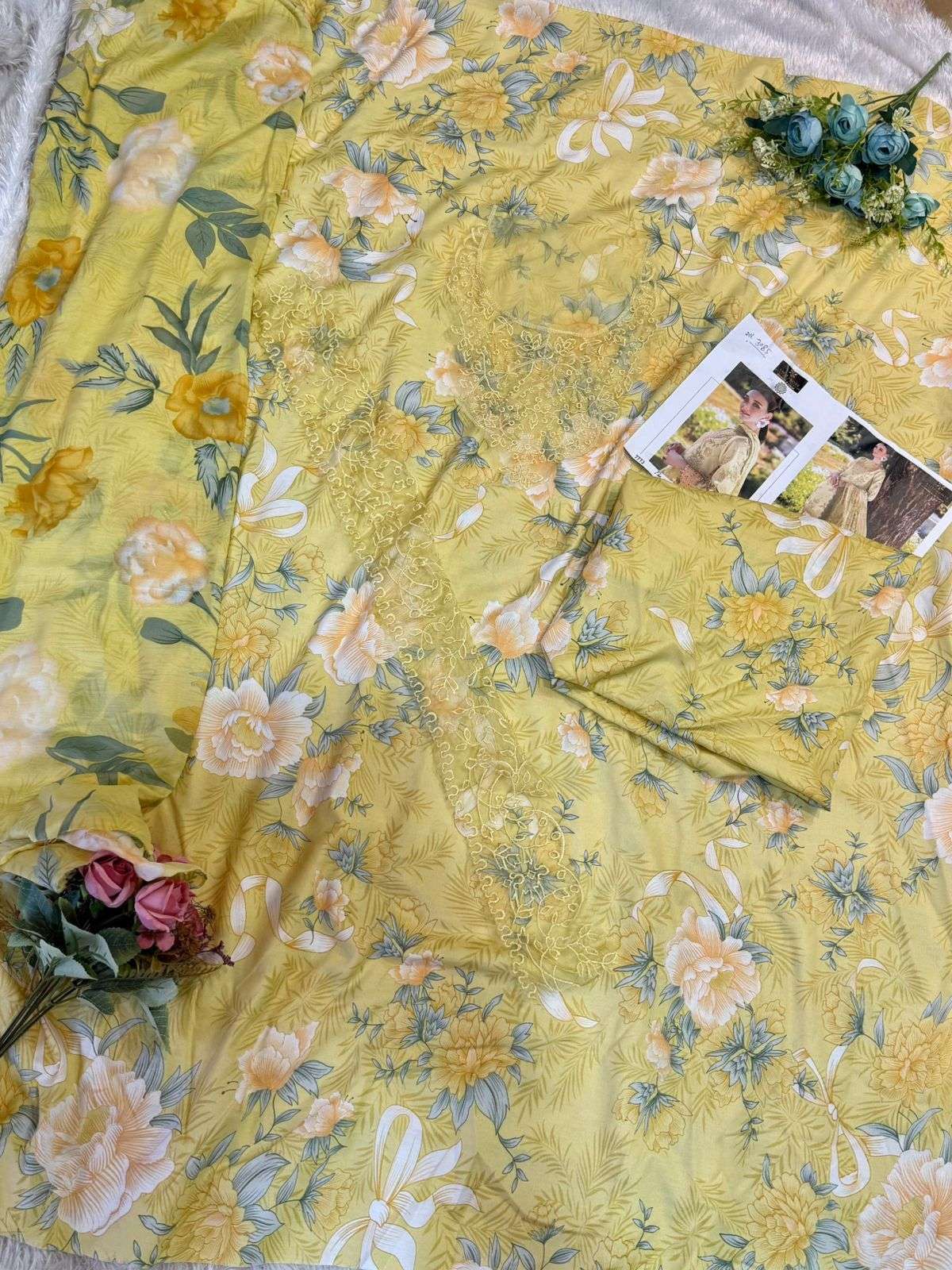 AALIZ PRINTS 3085 HIT COLOUR PURE COTTON PRINTED EMBROIDERY PAKISTANI DRESS-00062