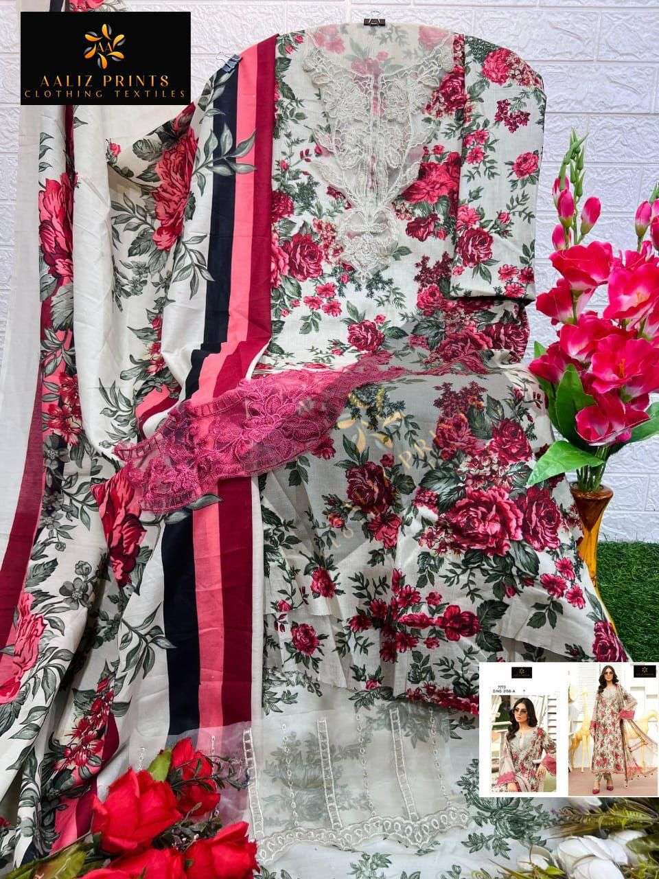 AALIZ PRINTS 3158 PURE COTTON PRINTED EMBROIDERY PAKISTANI DRESSES-00071