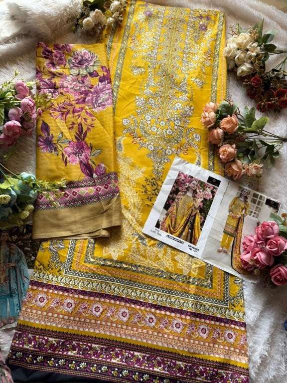 AALIZ PRINTS BIN SAEED VOL-02 3093 TO 3096 SERIES PURE COTTON PRINTED PAKISTANI DRESSES-00062