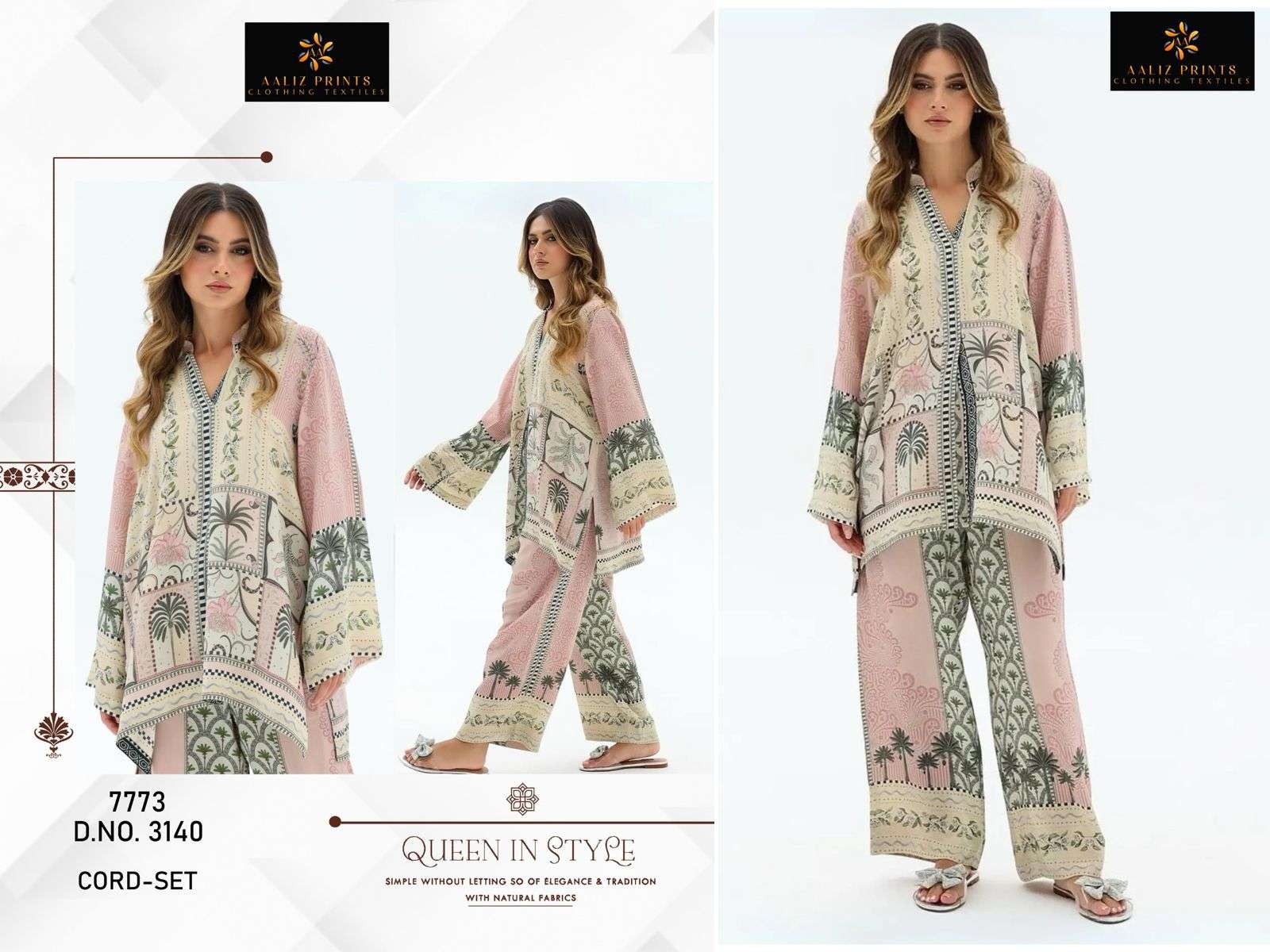 AALIZ PRINTS BOLLYWOOD CO-ORD SET VOL-01 PURE LAWN PRINTED PAKISTANI CO-ORD SET-00062
