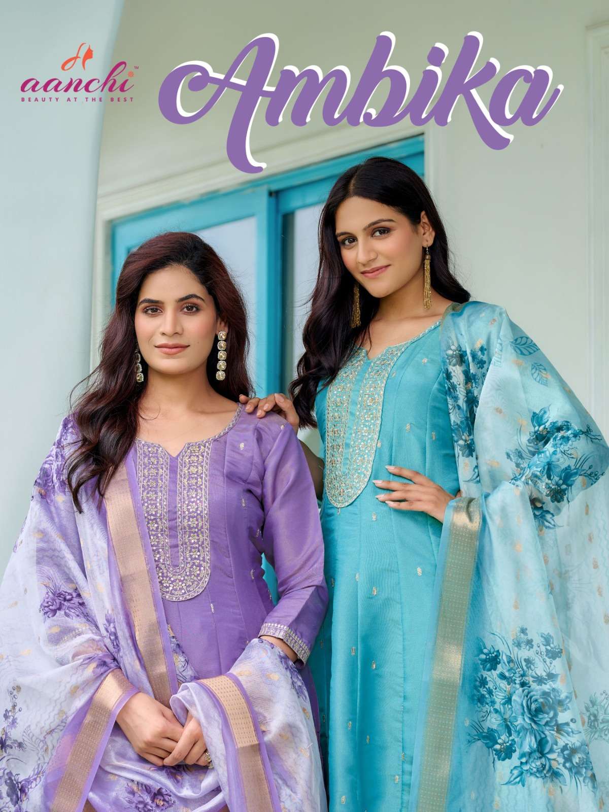 AANCHI AMBIKA PURE SHIMMER EMBRIUDERY PRINTED DRESSES-00286