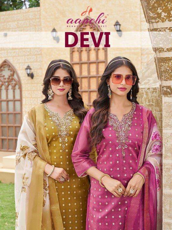 AANCHI DEVI PURE SHIMMER JACQUARD EMBROIDERY DRESSES-00286