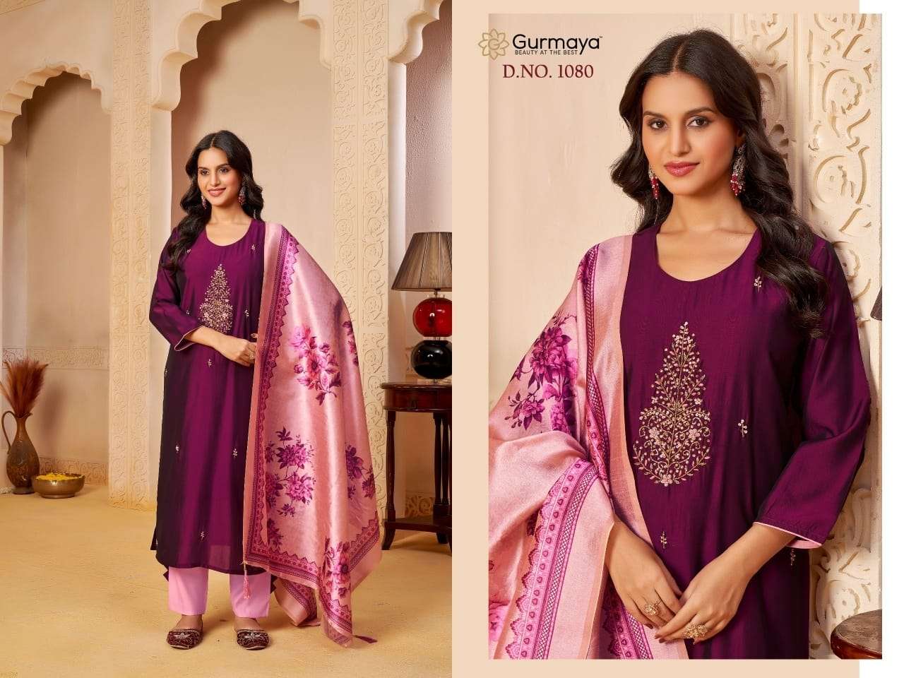 AANCHI DN-1081 TO 1093 SERIES PURE RANGEELA SILK EMBROIDERY PRINTED DRESSES-00286