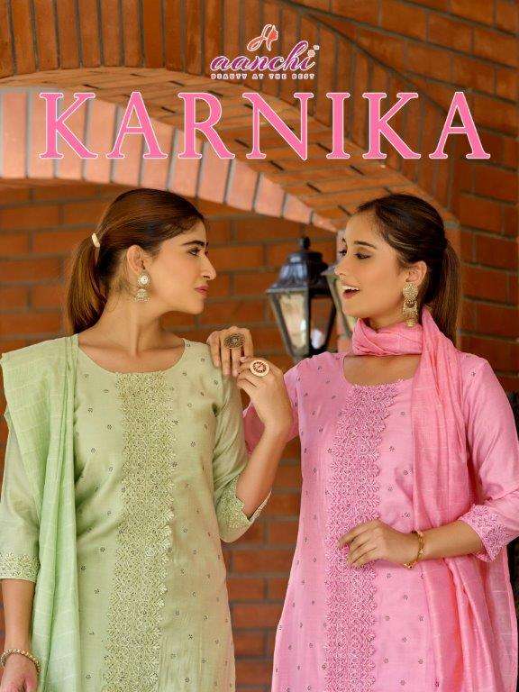 AANCHI KARNIKA 1001 TO 1004 SERIES PURE VATICAN EMBROIDERY DRESSES-00286
