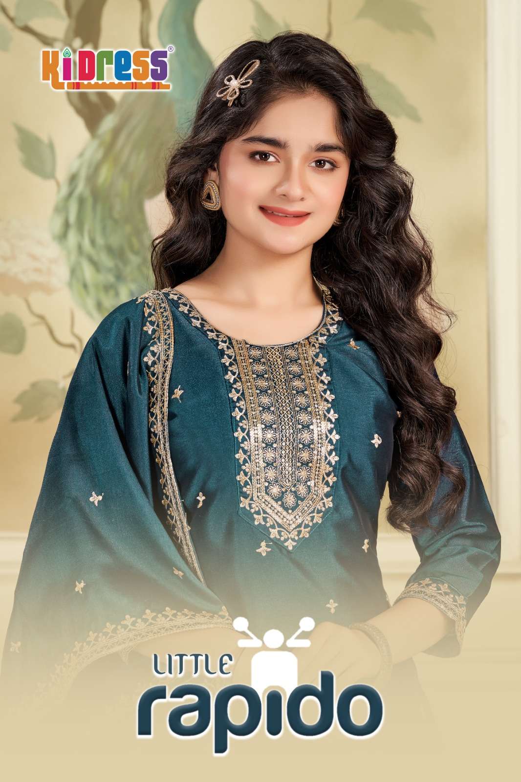 AANCHI LITTLE RAPIDO 101 TO 102 SERIES PURE CRYSTAL SILK EMBROIDERY KIDS WEAR-00286