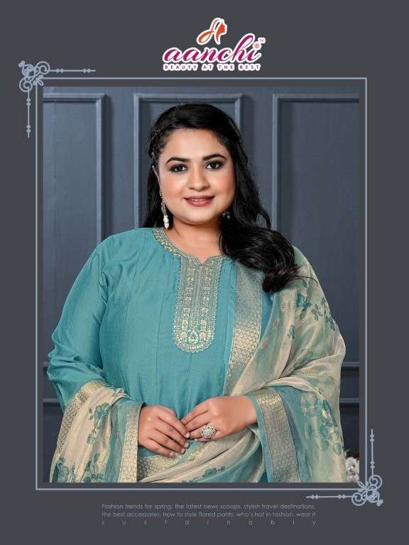 AANCHI PLUS BLUSH 100185 TO 100187 SERIES PURE VATICAN FANCY EMBROIDERY DRESSES-00286