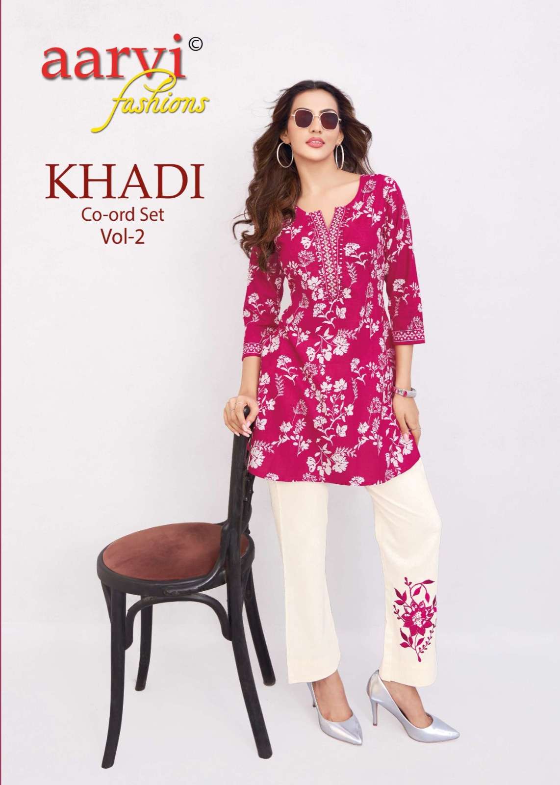 AARVI KHADI VOL-2 7487 TO 7494 SERIES PURE COTTON PRINTED CO-ORD SET-00015