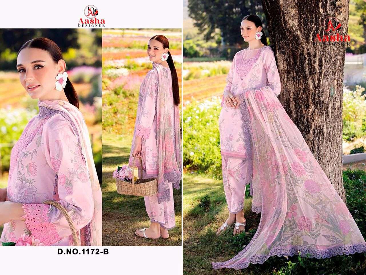 AASHA 1172 PURE COTTON PRINTED EMBROIDERY PAKISTANI DRESSES-00011