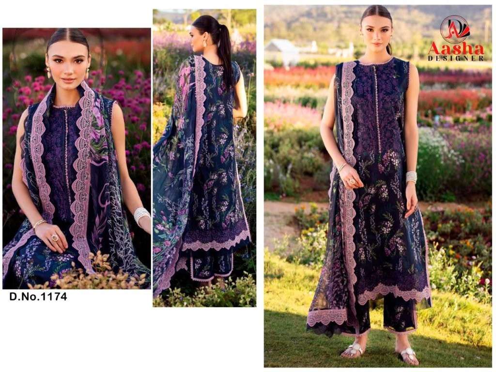 AASHA DESIGFNER 1174 PURE COTTON PRINTED PAKISTANI DRESSES-00071