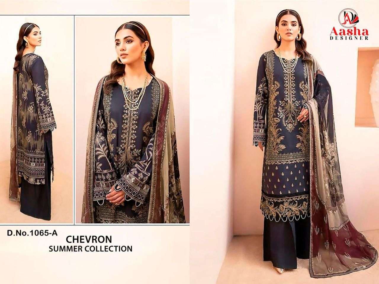 AASHA DESIGNER 1065 SERIES PURE COTTON PAKISTANI DRESSES-00062