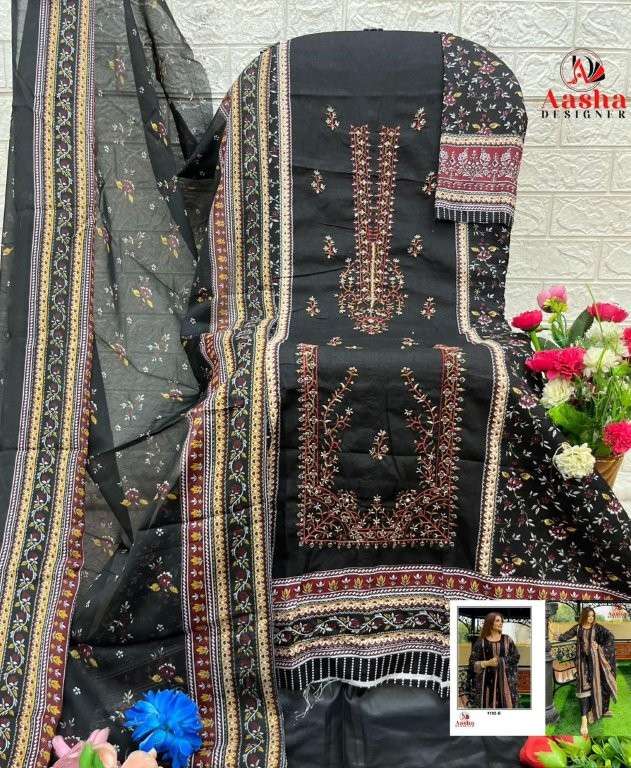 AASHA DESIGNER 1102 PURE COTTON PRINTED EMBROIDERY PAKISTANI DRESS-00062