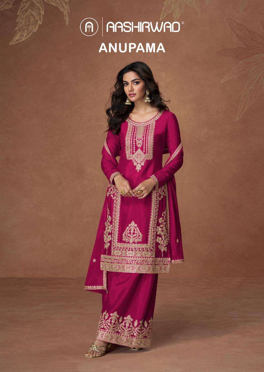 AASHIRWAD CREATION ANUPAMA PURE CHINON SILK DRESSES-00150