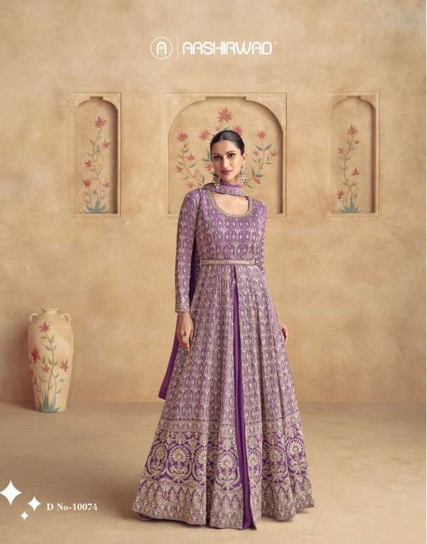 AASHIRWAD CREATION MAHARANI NX PURE GEORGETTE DRESSES-00150