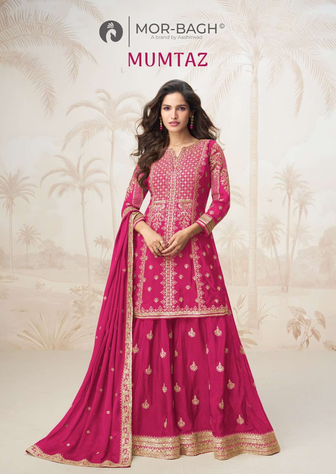 AASHIRWAD CREATION MUMTAZ PURE CHINON SILK DRESSES-00150