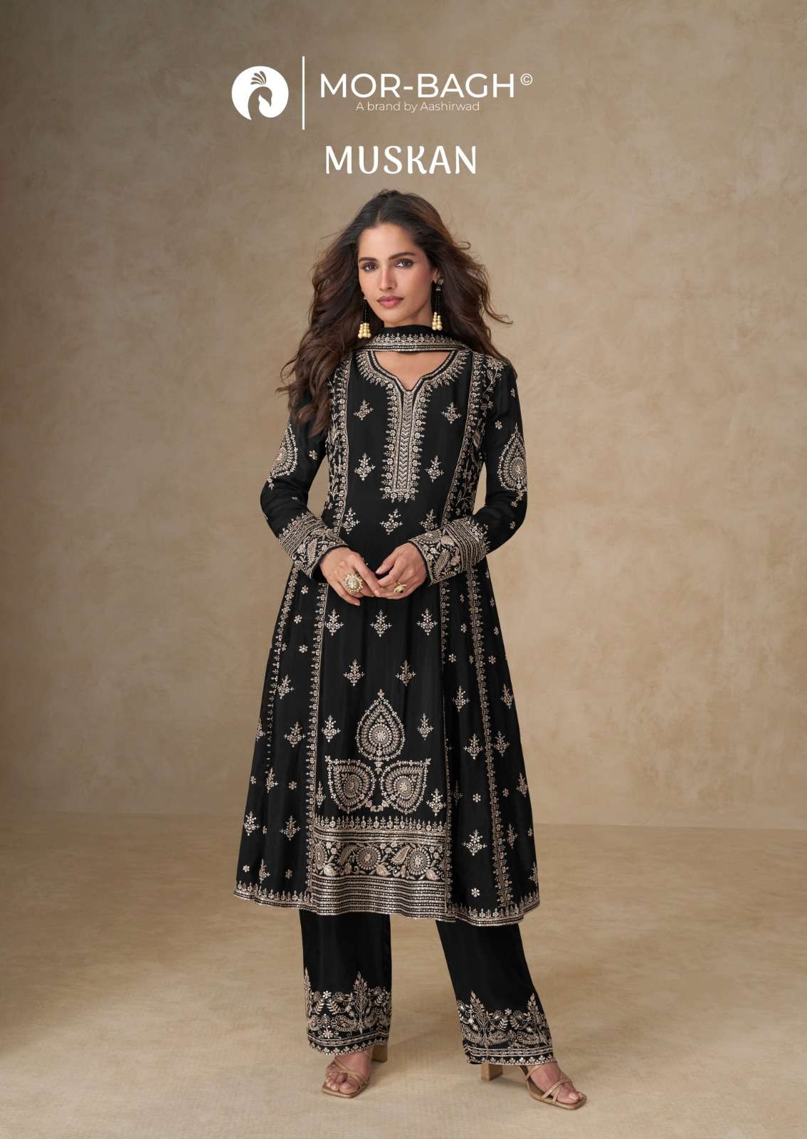 AASHIRWAD CREATION MUSKAN PURE CHINON SILK DRESSES-00150