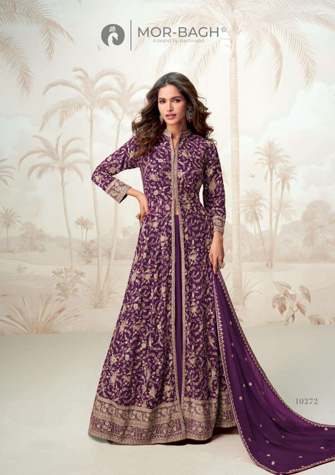 AASHIRWAD CREATION VAMIKA PURE REAL GEORGETTE EMBROIDERY DRESSES-00150