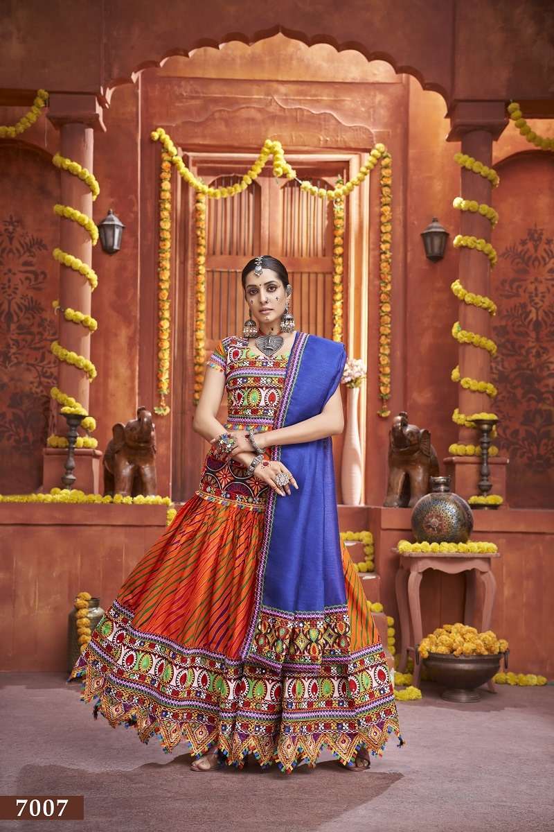 AAWIYA 7007 COLOUR PURE COTTON SILK PRINTED LEHENGAS-00060