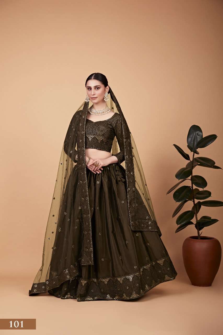 AAWIYA NAYRA VOL-1 101 SERIES PURE SILK EMBROIDERY LEHENGAS-00060