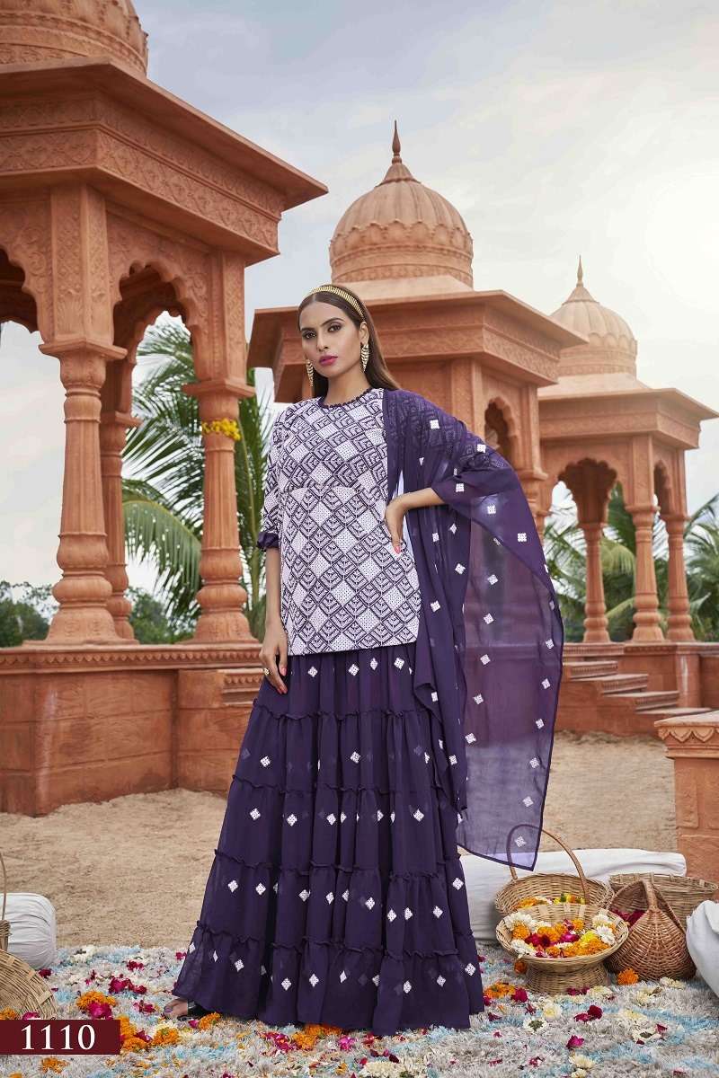 AAWYIA MURAAD VOL-1  PURE HEAVY FAUX GEORGETTE EMBROIDERY LEHENGAS-00060