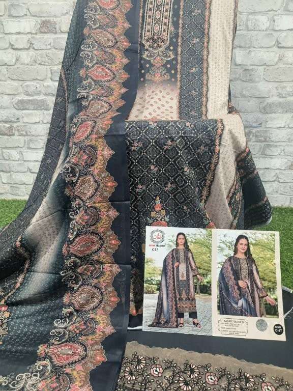 AFFAN CREATION BALCK EDITION PURE HEAVY EMBROIDERY LAWN COTTON PRINTED PAKISTANI DRESSES-00201