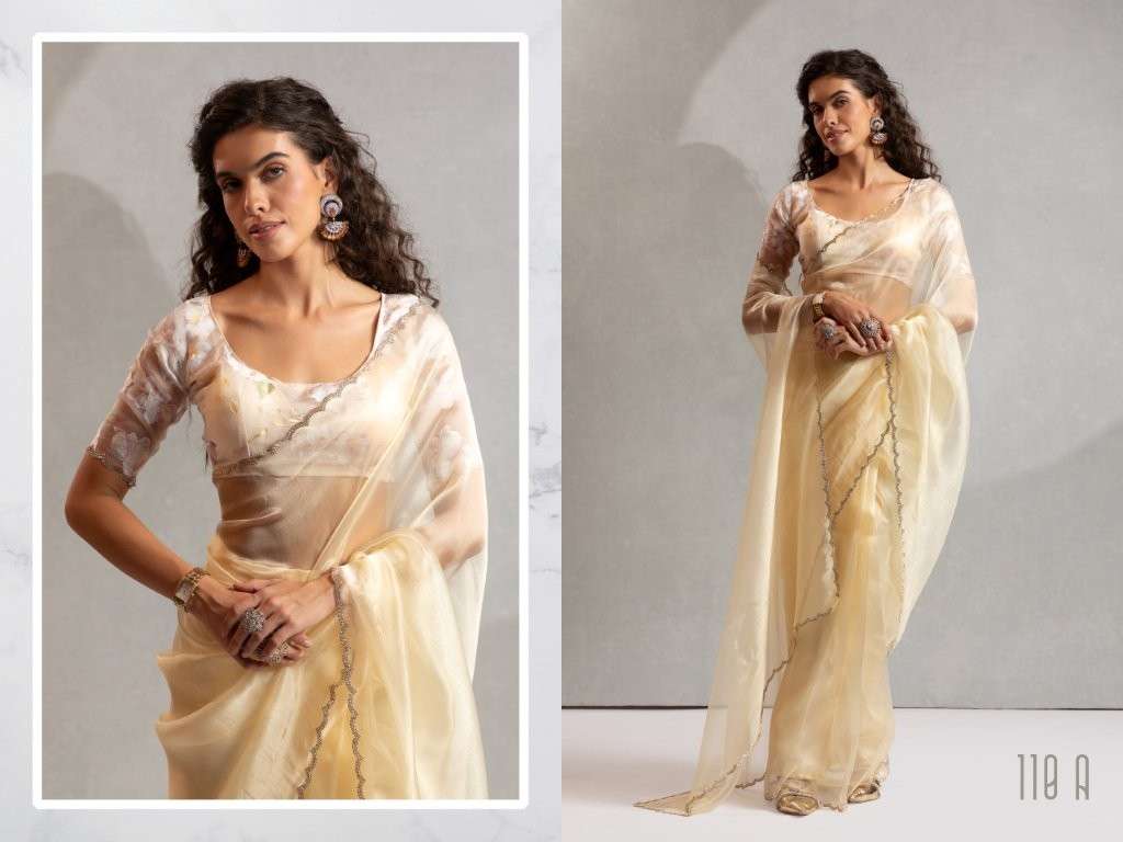 AKSHAYA 110 110-A TO 110-F SERIES PURE ORGANZA WORK SAREES-00137