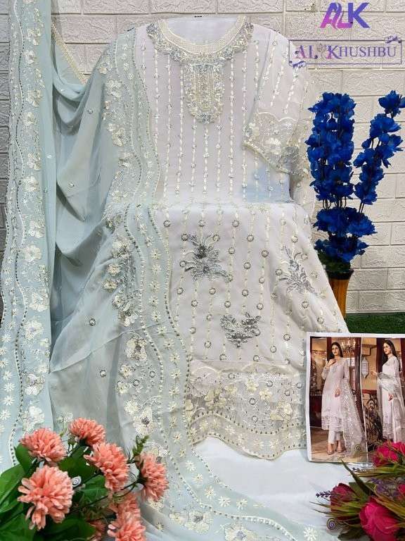 AL KHUSHBU ALK-6015 TO ALK-6017 SERIES PURE GEORGETTE EMBROIDERY PAKISTANI DRESSES-00201
