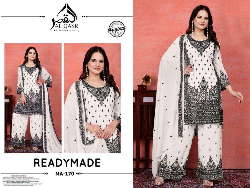 AL-QASR MA-170 PURE HEAVY FAUX GEORGETTE EMBROIDERY PAKISTANI DRESSES-00245
