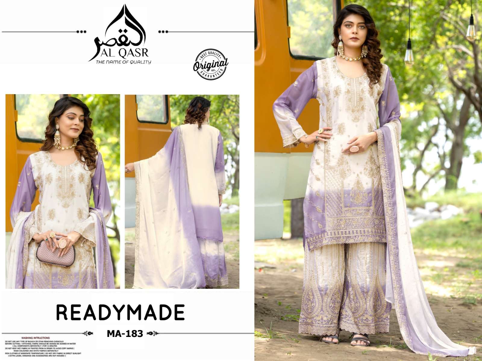AL-QASR MA-183 PURE FAUX GEORGETTE EMBROIDERY PAKISTANI DRESSES-00245