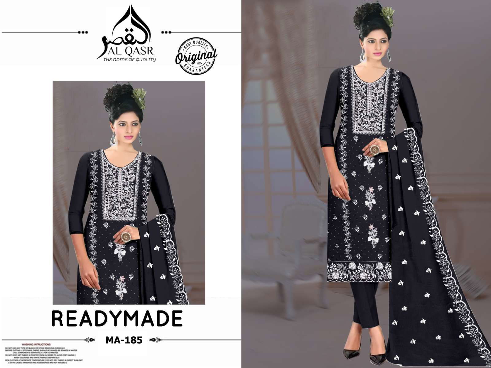 AL-QASR MA-185 PURE FAUX GEORGETTE EMBROIDERY DRESSES-00245