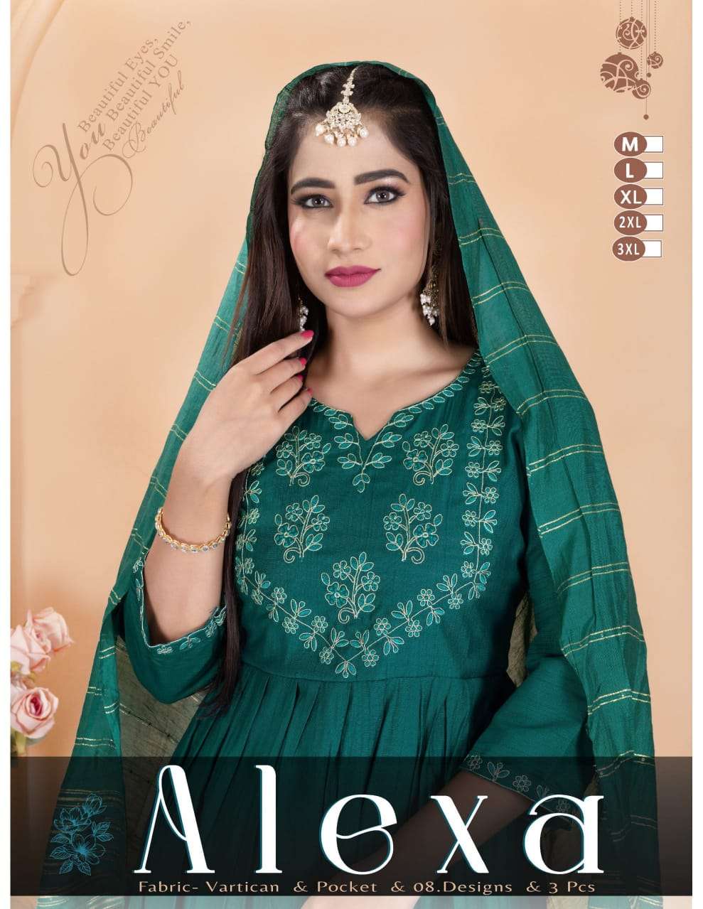 ALEXA VOL-03 BY ASLIWHOLESALE DESIGNER PURE VERTICAL EMBROIDERY DRESSES-00093
