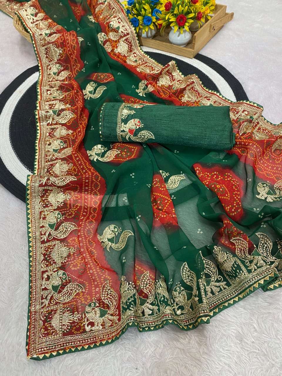 ALICE VOL-34 BY ASLIWHOLESALE DESIGNER PURE GEORGETTE EMBROIDERY SAREES-00090