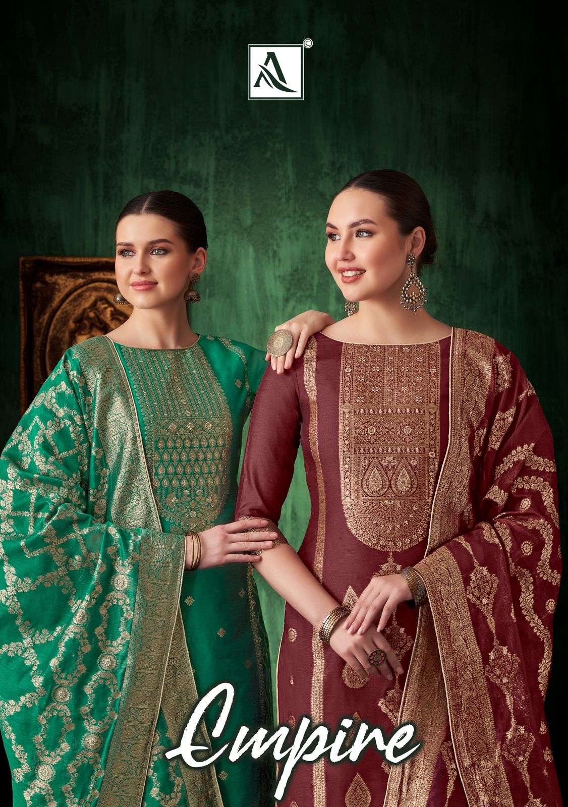 ALOK SUIT EMPIRE PURE JACQUARD WEAVING HAND WORK DRESSES-00201