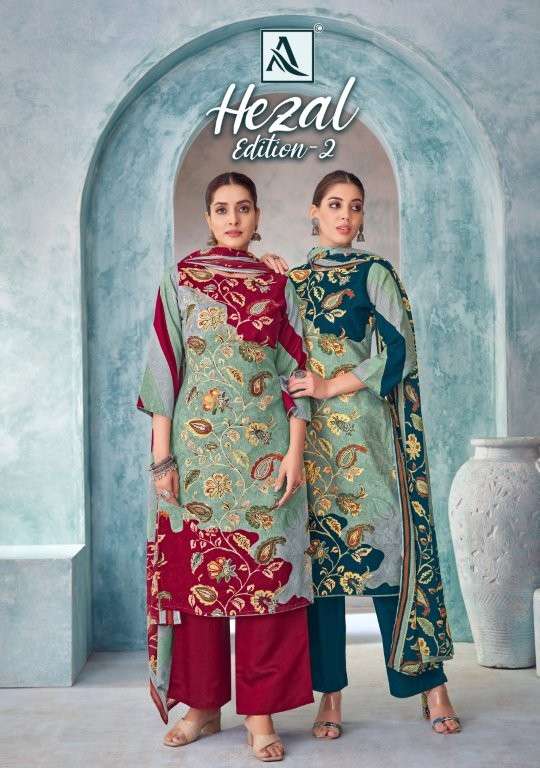 ALOK SUIT HEZAL VOL-02 PURE VISCOSE RAYON PRINTED PAKISTANI DRESSES-00201