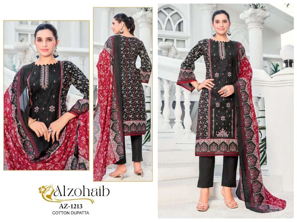 ALZOHAIB NOOR VOL-01 PURE COTTON PRINTED PAKISTANI DRESSES-00071