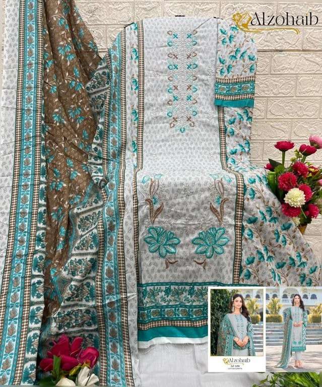 ALZOHAIB SAPPHIRE PURE COTTON PRINTED PAKISTANI DRESSES-00071