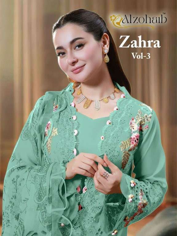 ALZOHAIB ZAHRZ VOL-03 PURE COTTON PRINTED PAKISTANI DRESSES-00201