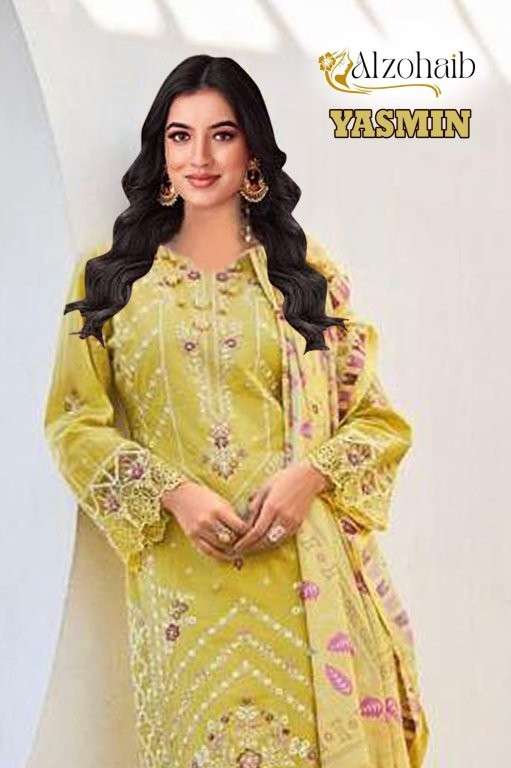 ALZOHIAB YASMIN AZ-1320 TO AZ-1325 SERIES PURE COTTON EMBROIDERY DRESSES-00011