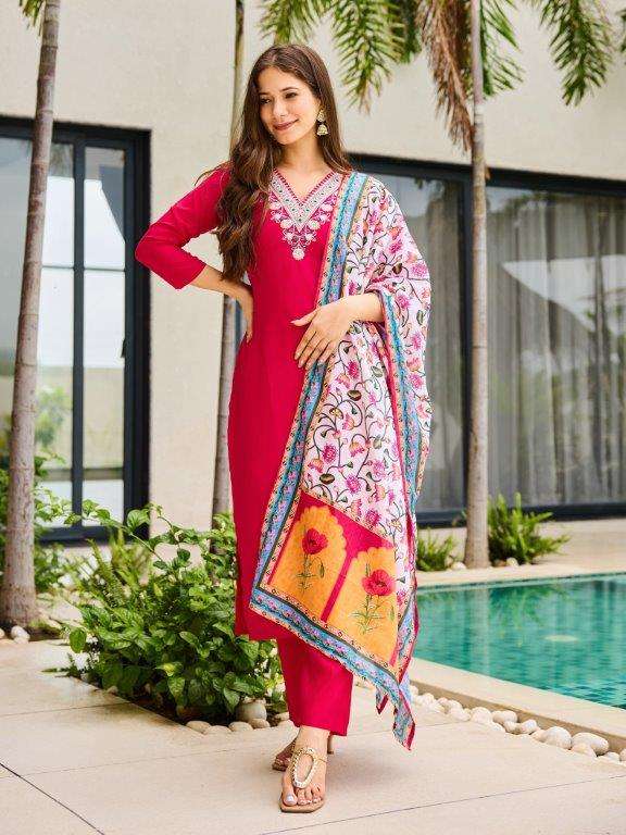 ARIANA BY ASLIWHOLESALE DESIGNER PURE VISCOSE RAYON EMBROIDERY DRESSES-00264