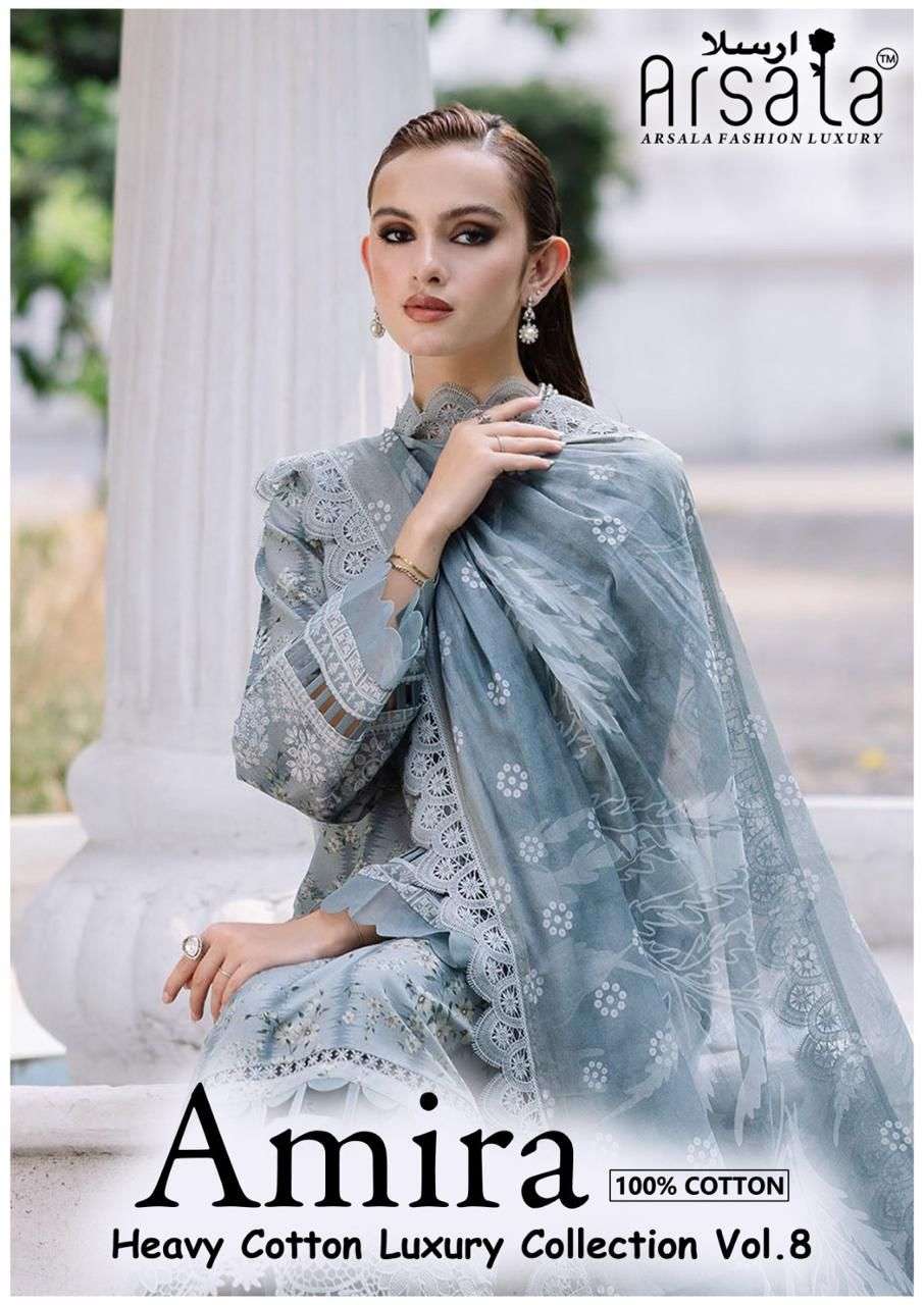 ARSALA AMIRA VOL-08 PURE LAWN COTTON PRINTED PAKISATNI DRESSES-00062