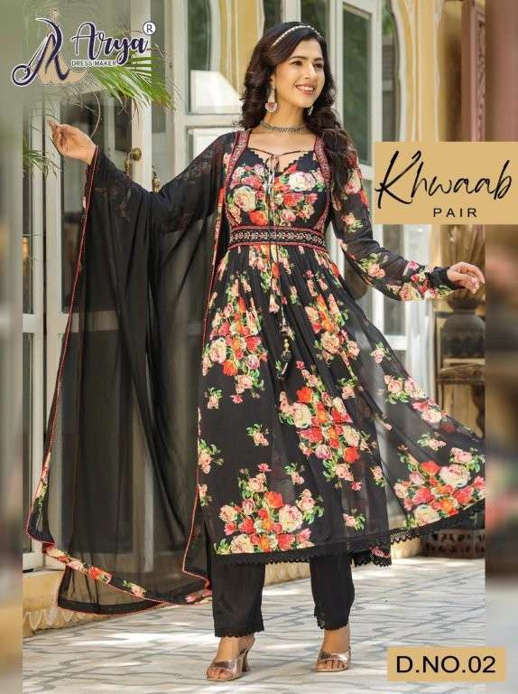 ARYA DRESS MAKER KHWAAB PURE GEORGETTE PRINTED DRESS-00079