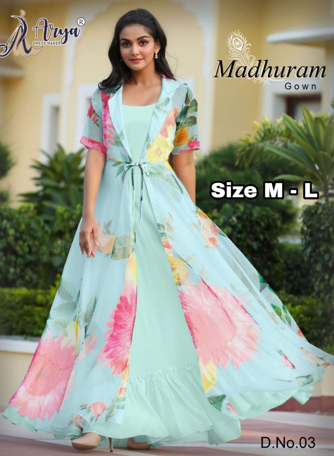 ARYA DRESS MAKER MADHURAM PURE FAUX GEORGETTE GOWN-00079