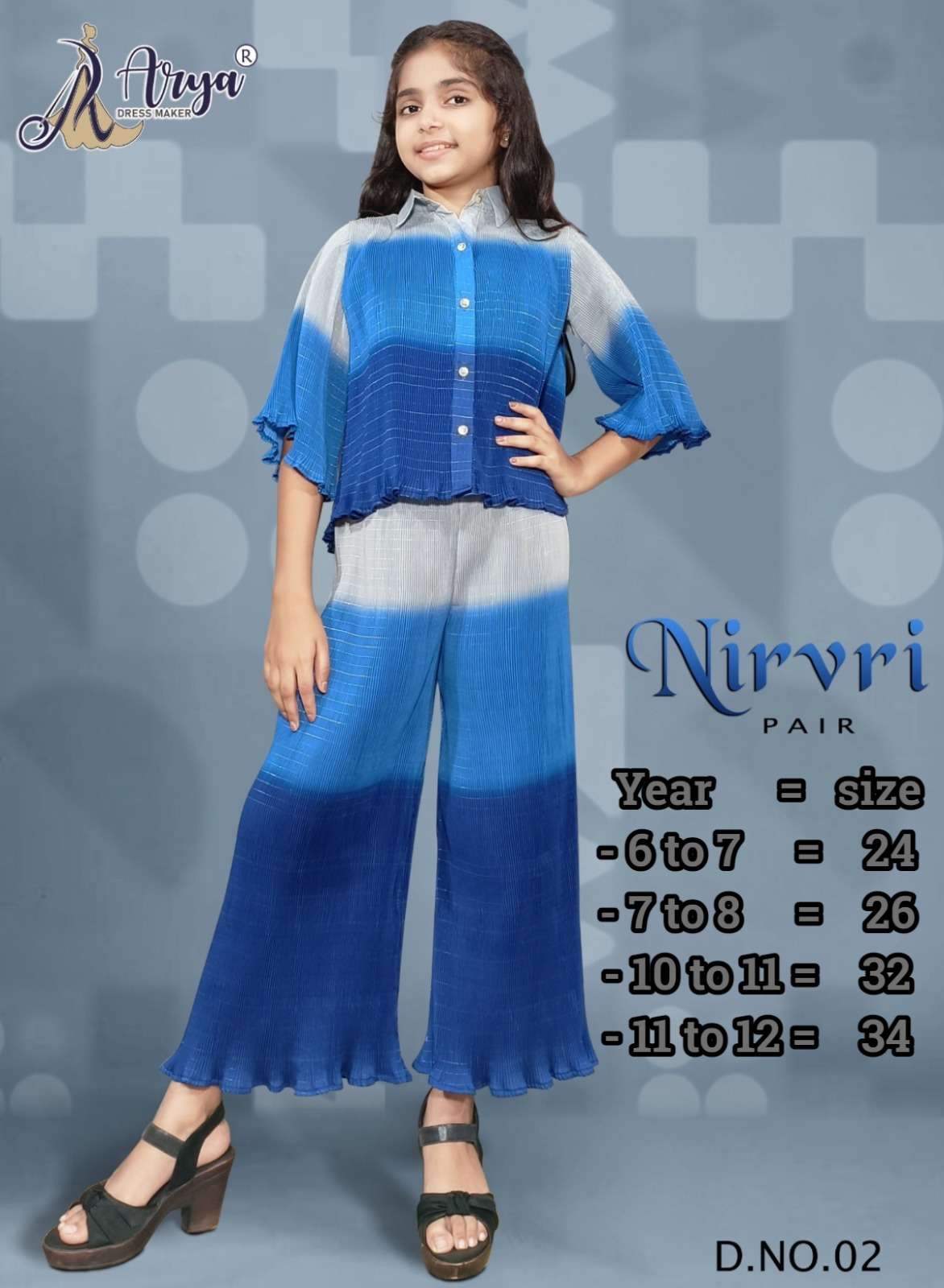 ARYA DRESS MAKER NIRVRI PURE MUSLIN CREPE CO-ORD SET-00079