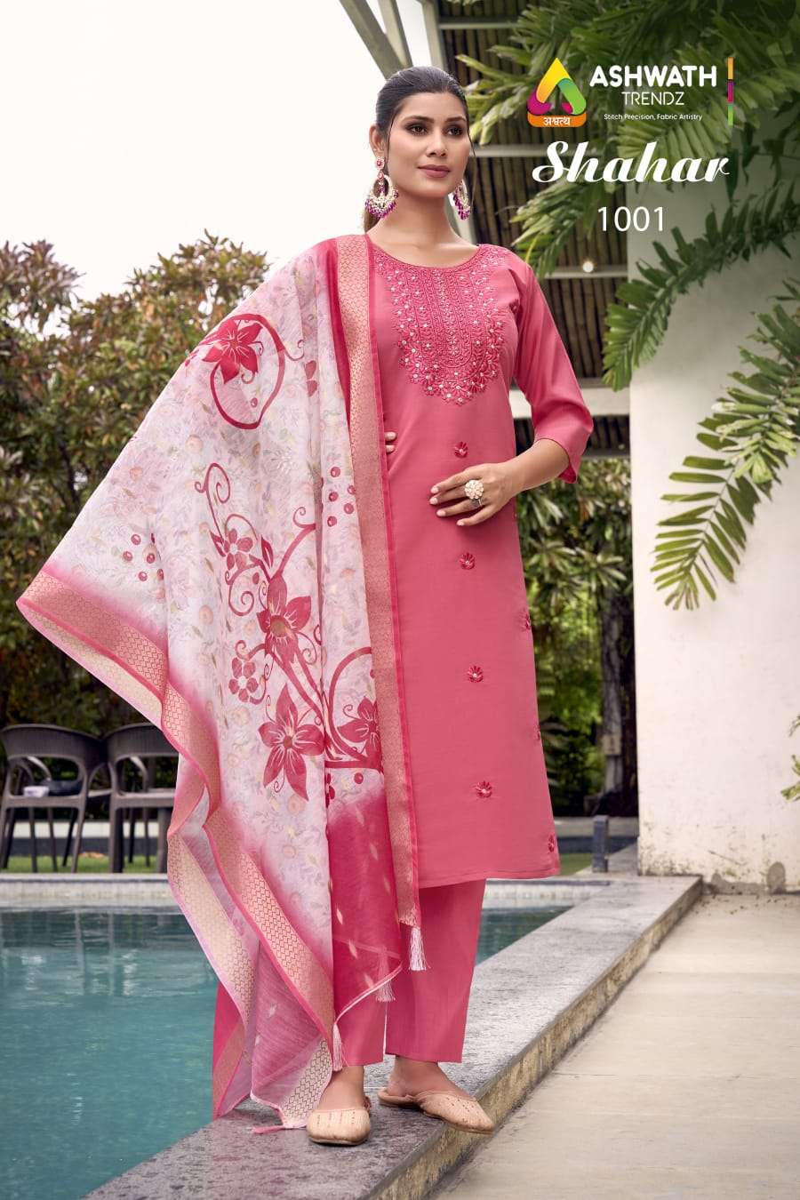 ASHWATH SHAHAR 1001 TO 1006 SERIES PURE ROMAN SILK EMBROIDERY PRINTED DRESSES-00014