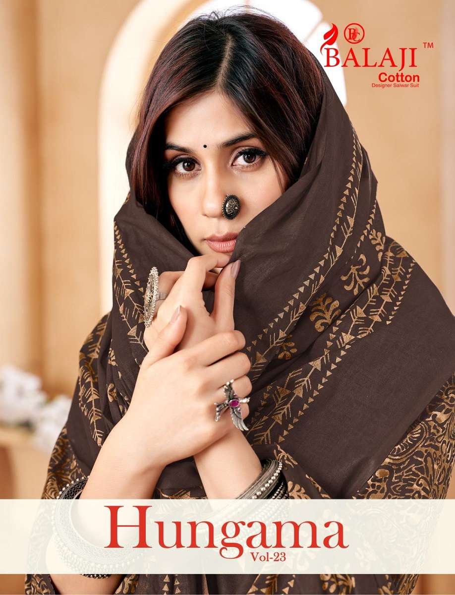 BALAJI HUNGAMA VOL-23 2301 TO 2312 SERIES PURE COTTON PRINTED DRESSES-00015