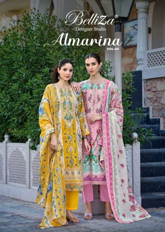 BELLIZA ALMARINA VOL-04 862-001 TO 862-006 SERIES PURE COTTON PRINTED PAKISTANI DRESSES-00011