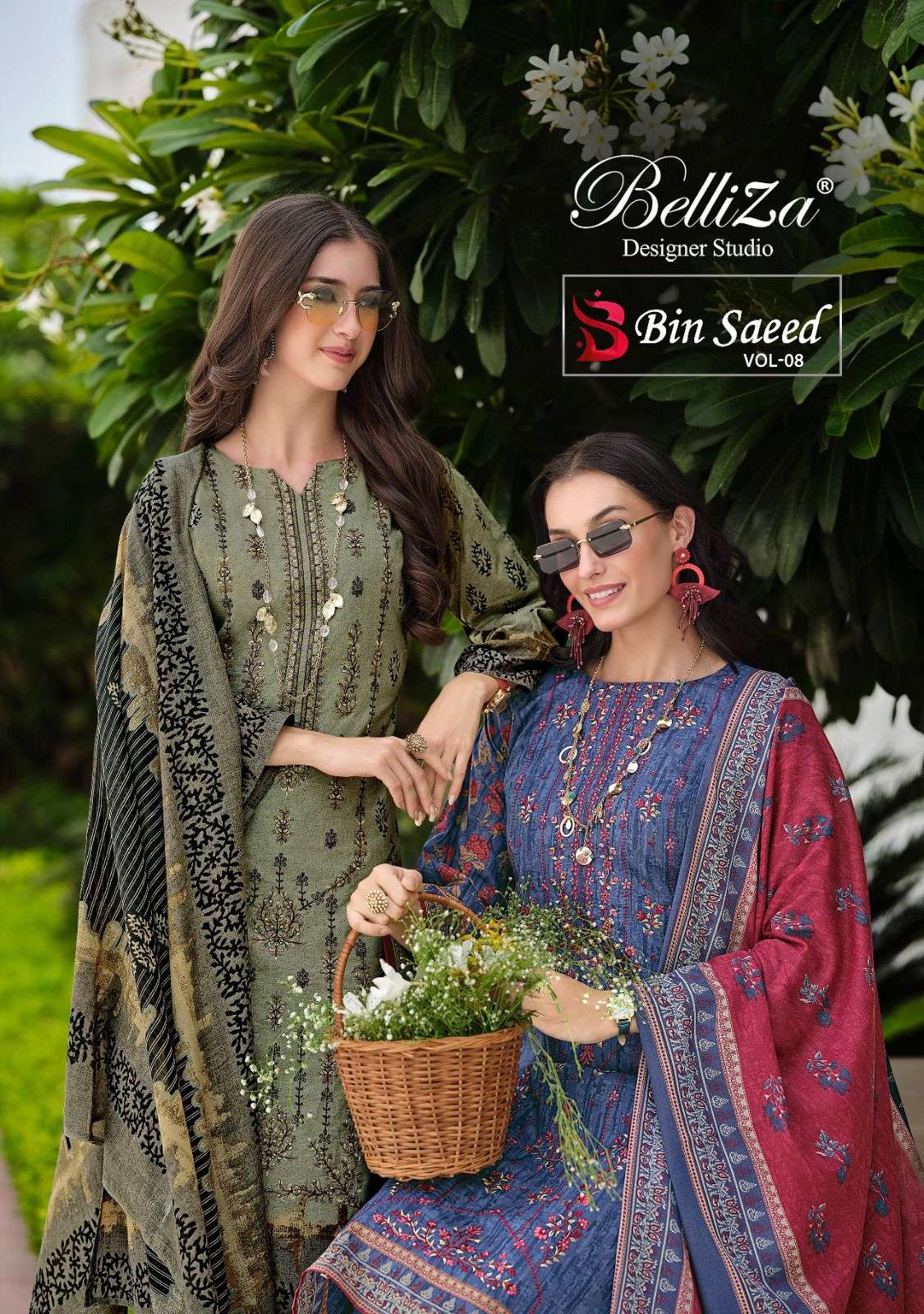 BELLIZA BIN SAEED VOL-08 PURE COTTON PRINTED EMBROIDERY PAKISTANI DRESSES-00062