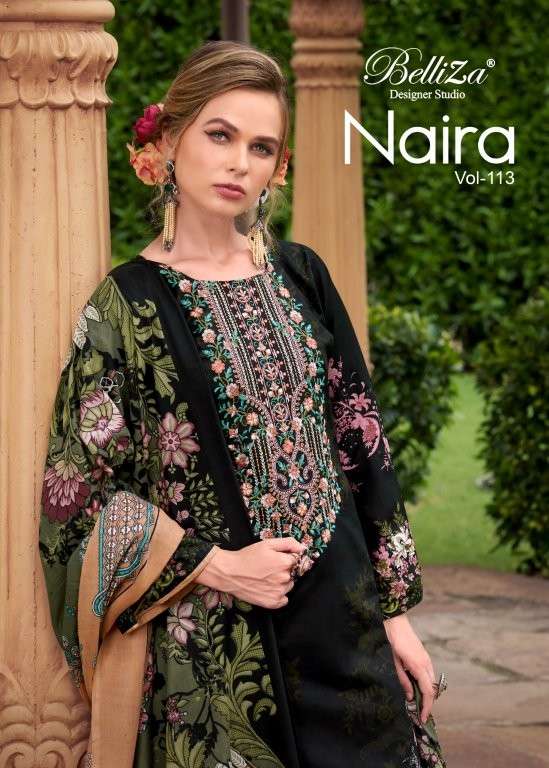 BELLIZA NAIRA VOL-113 872-001 TO 872-008 SERIES PURE COTTON PRINTED PAKISATNI DRESSES-00011