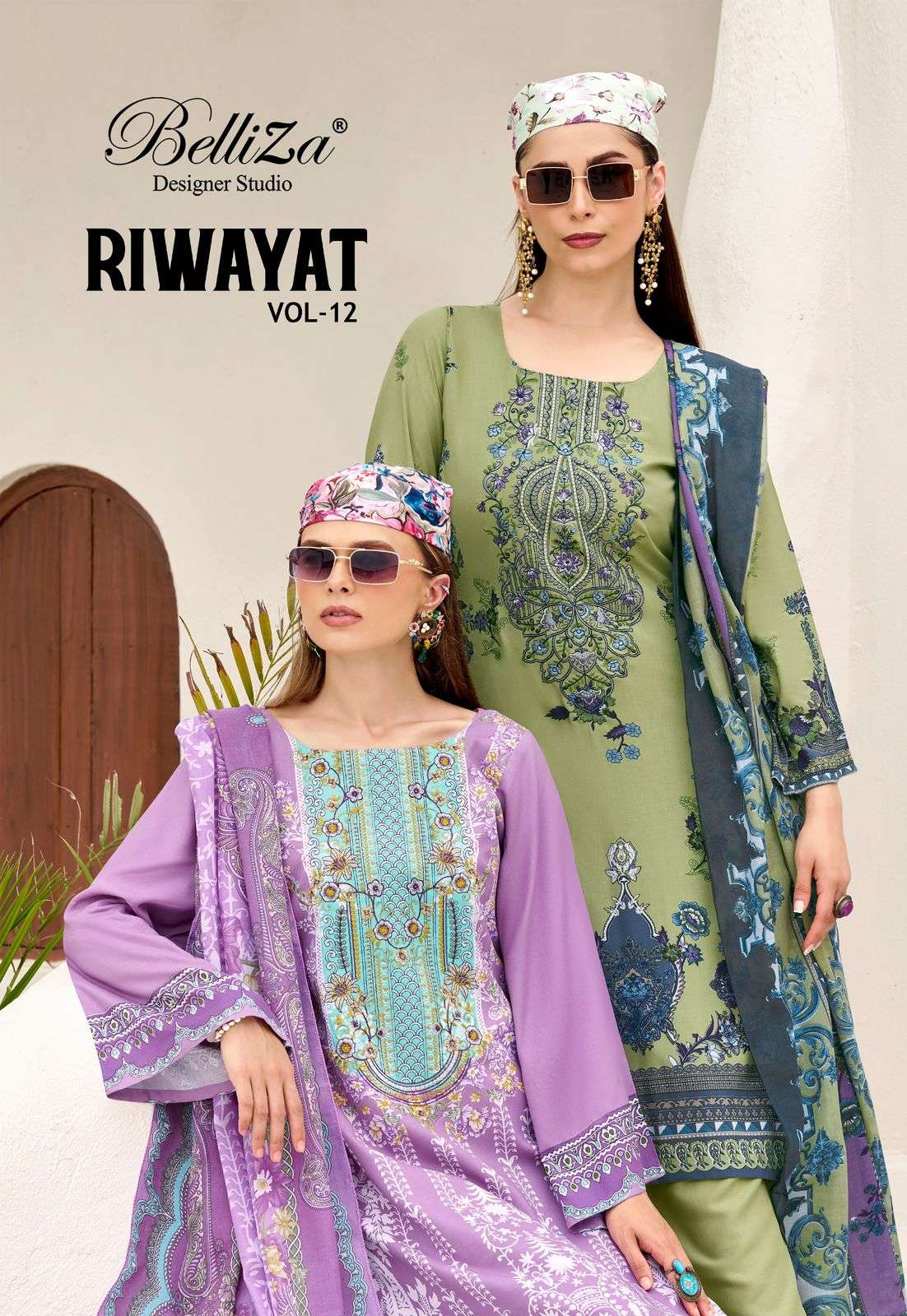 BELLIZA RIWAYAT VOL-12 867-001 TO 867-008 SERIES PURE VISCOSE RAYON PRINTED PAKISTANI DRESSES-00062