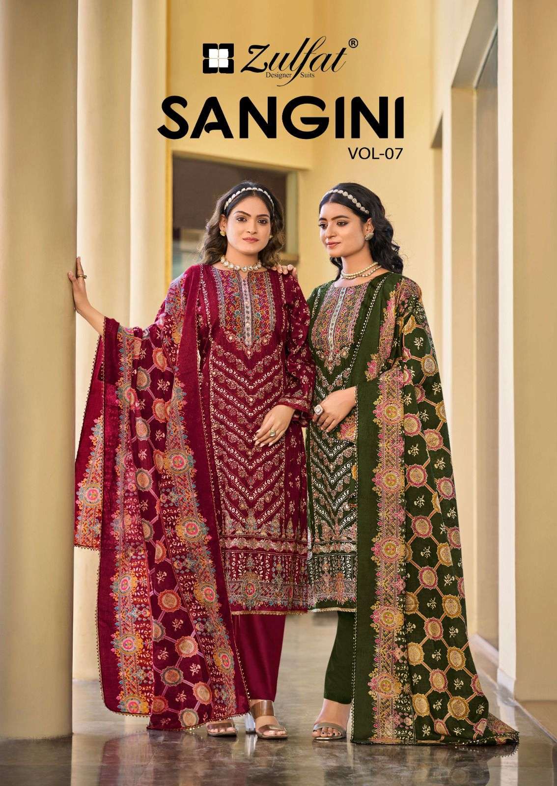 BELLIZA SANGINI VOL-07 650-001 TO 650-006 SERIES PURE JAM COTTON PRINTED PAKISTANI DRESSES-00201