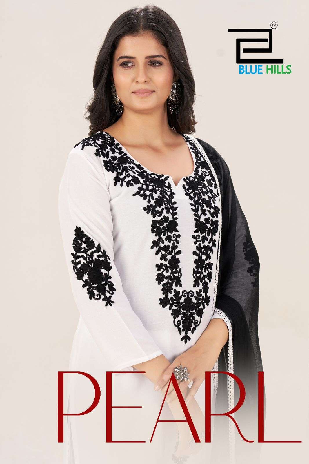 BLUE HILLS PEARL 1001 TO 1002 SERIES PURE RAYON EMBROIDERY PRINTED DRESSES-00099